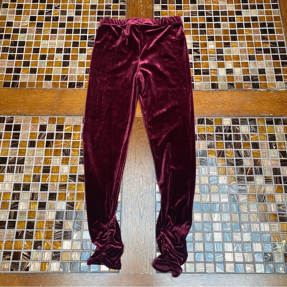 Ralph Lauren Cotton Plaid Poplin Blouse and Velvet Leggings Set - Picture 6 of 9
